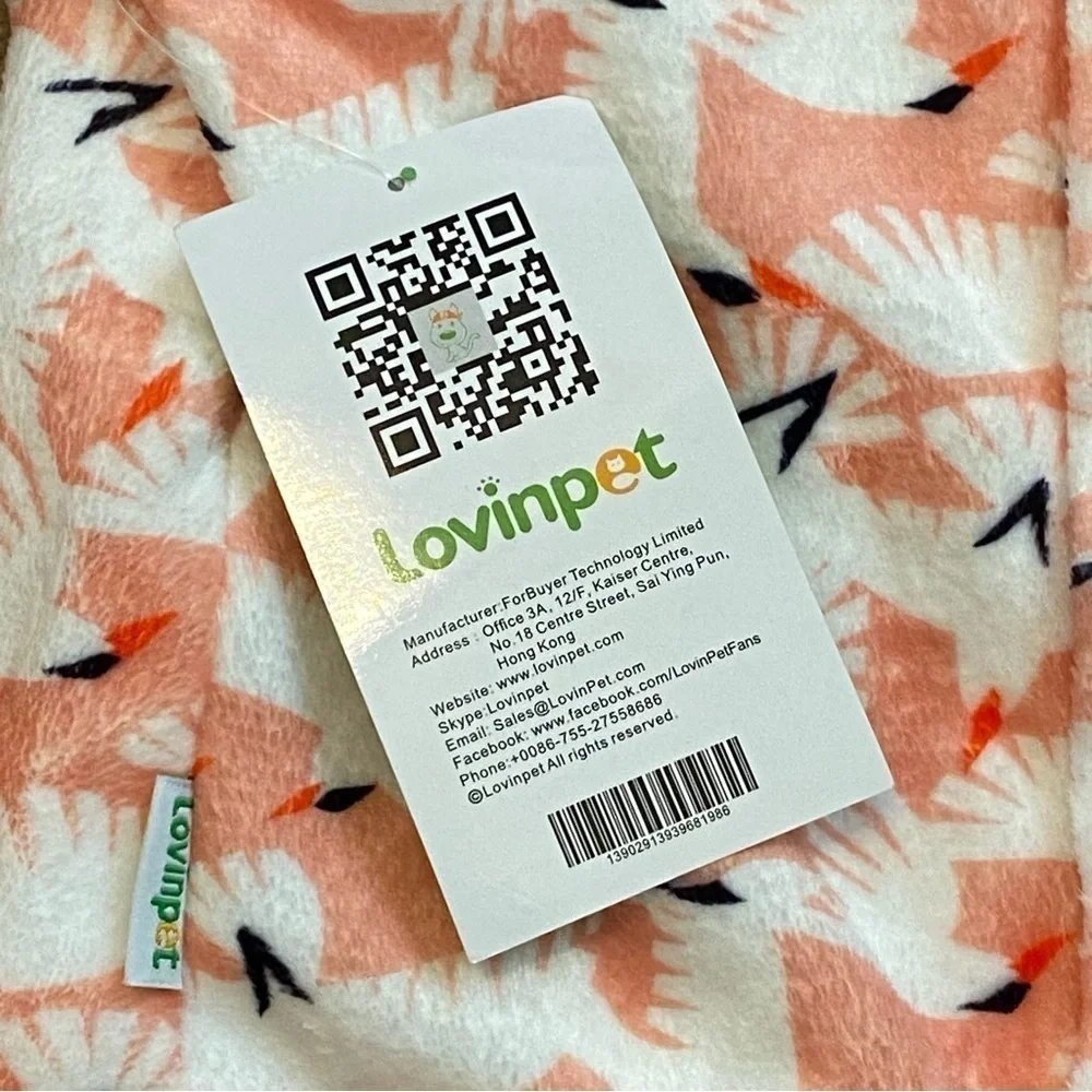 LovinPet Dog Soft Fleece Warm Winter Bird Print Pajama Jacket X-Large NWT